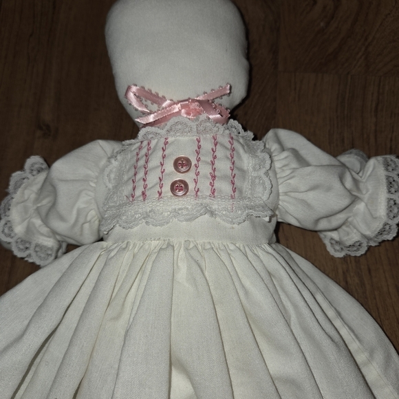 Vintage Pillowcase Doll Embroidered Pink - Picture 5 of 8